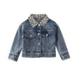 Baby Leopard Pattern Vintage Denim Jacket