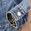 Baby Leopard Pattern Vintage Denim Jacket