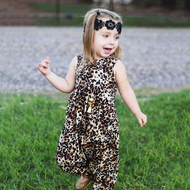 Baby Leopard Harem Romper