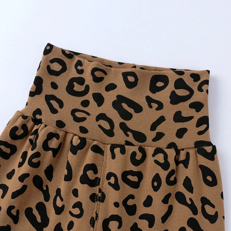 Leopard Pattern Pajamas Shirt & High Waist Pants Long Sleeve - Image 4