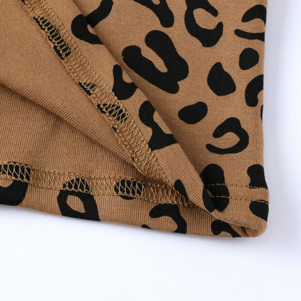 Leopard Pattern Pajamas Shirt & High Waist Pants Long Sleeve - Image 3