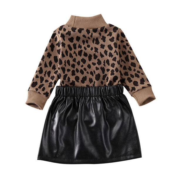 Baby Girl Leopard Sweater & Mini Skirt