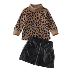 Baby Girl Leopard Sweater & Mini Skirt