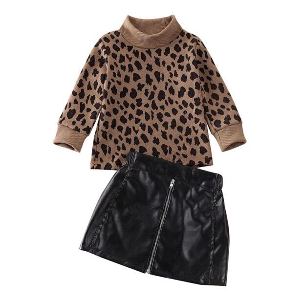 Baby Girl Leopard Sweater & Mini Skirt