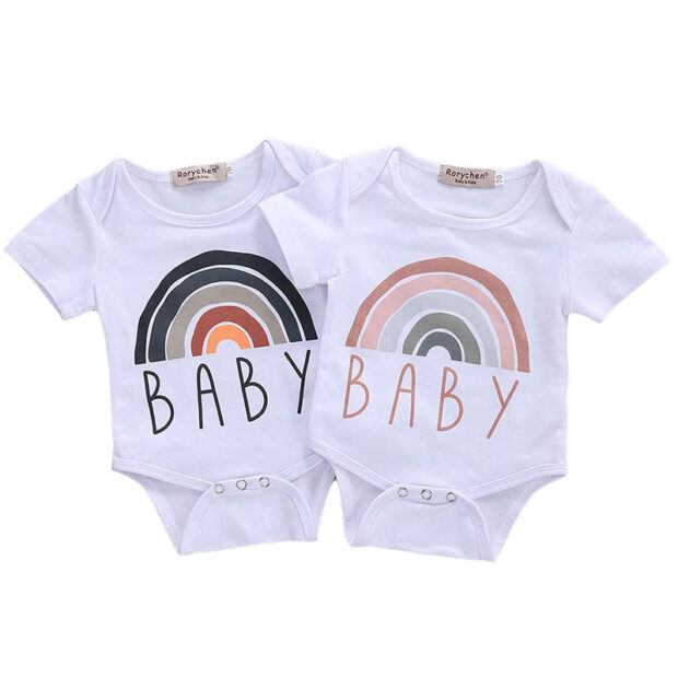 Baby Baby Rainbow Graphic Onesie Short Sleeve