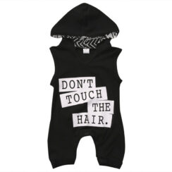 Baby Don't Touch the Hair Hooded Romper