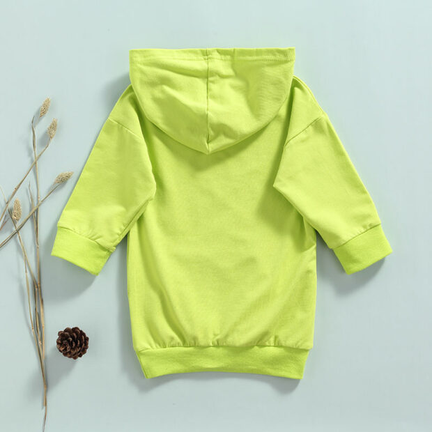 Letter Print Baby Girl Hip Hop Hoodie Dress Long Sleeve - Image 2