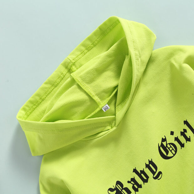 Letter Print Baby Girl Hip Hop Hoodie Dress Long Sleeve - Image 3