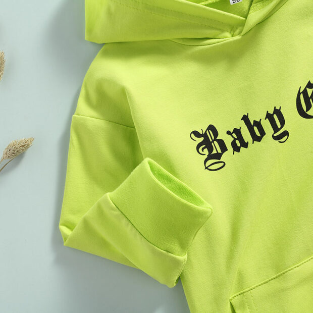 Letter Print Baby Girl Hip Hop Hoodie Dress Long Sleeve - Image 4