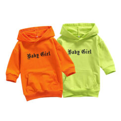 Letter Print Baby Girl Hip Hop Hoodie Dress Long Sleeve