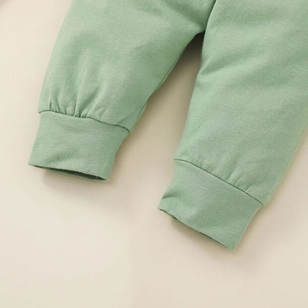 Letter Print Suspenders Pajamas "Little Man is On His Way Long Sleeve - Image 6