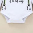 Baby Letter Print Suspenders Pajamas with Hat