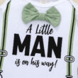 Baby Letter Print Suspenders Pajamas with Hat