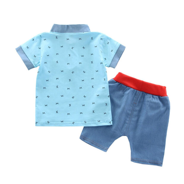 Baby Letter Print Polo Tee & Shorts