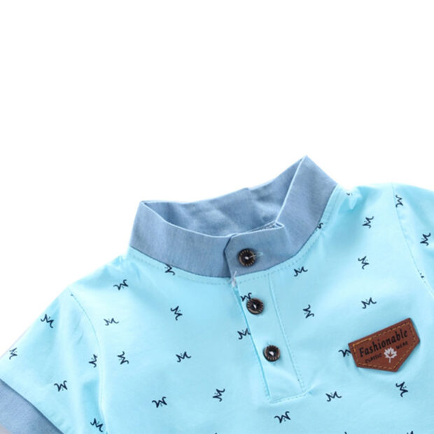 Baby Letter Print Polo Tee & Shorts