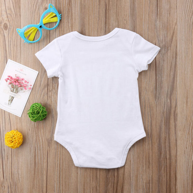Letter Print Rainbow After the Storm Onesie Short Sleeve - Image 2