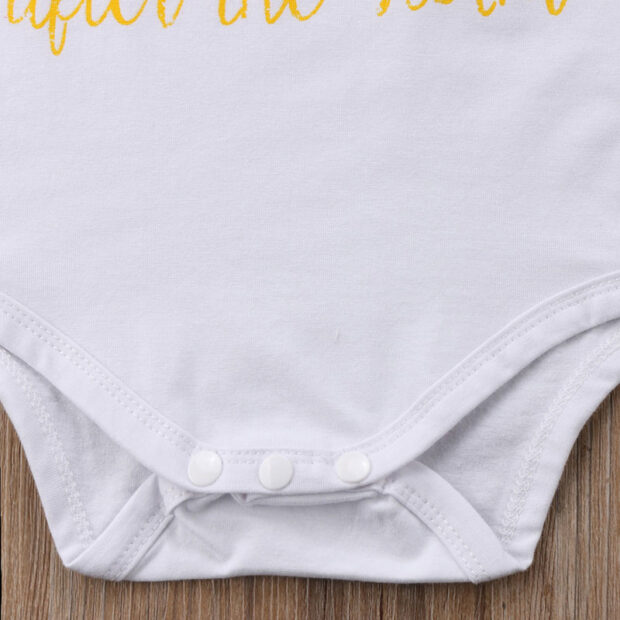Letter Print Rainbow After the Storm Onesie Short Sleeve - Image 5