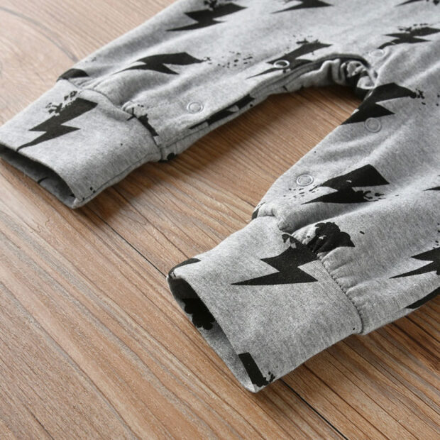 Baby Lightning Bolt Print Sleepwear Jumpsuit