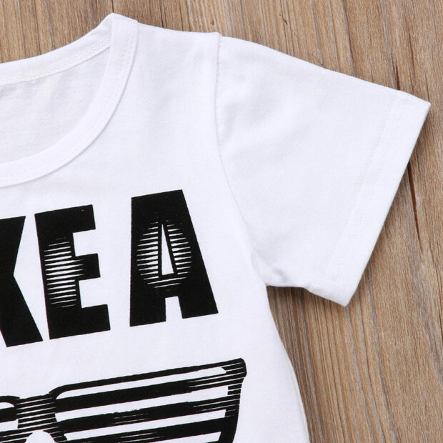 Like a Boss Sunglasses Print T-Shirt & Denim Shorts Short Sleeve Outfit - Image 3