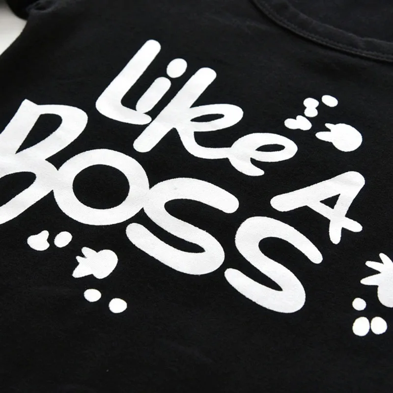 Like a Boss Phrase Long Sleeves Shirt Checked Pattern Pants - Image 3