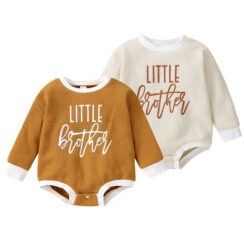 Little Brother Onesie Studded Texture Long Sleeve
