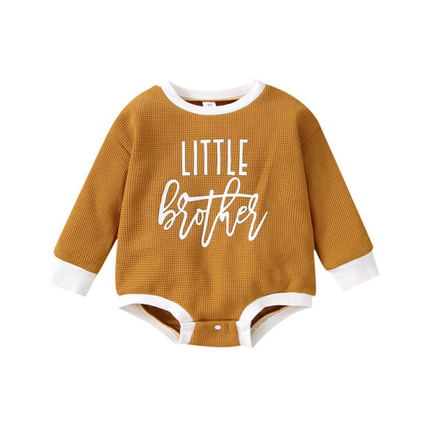 Baby Little Brother Letter Print Onesie