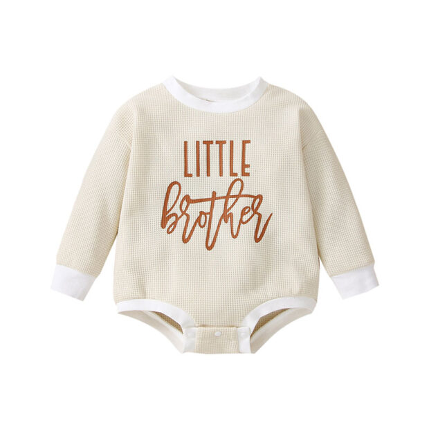 Baby Little Brother Letter Print Onesie