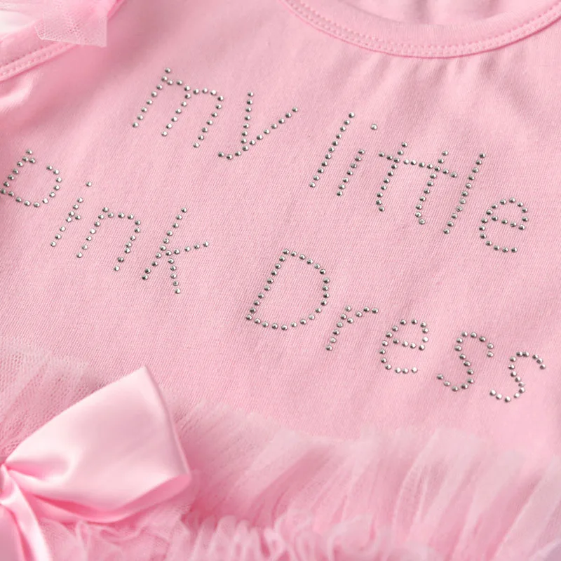 Little Princess Ballet Ribbon Bodysuit Lace Dress - Image 4