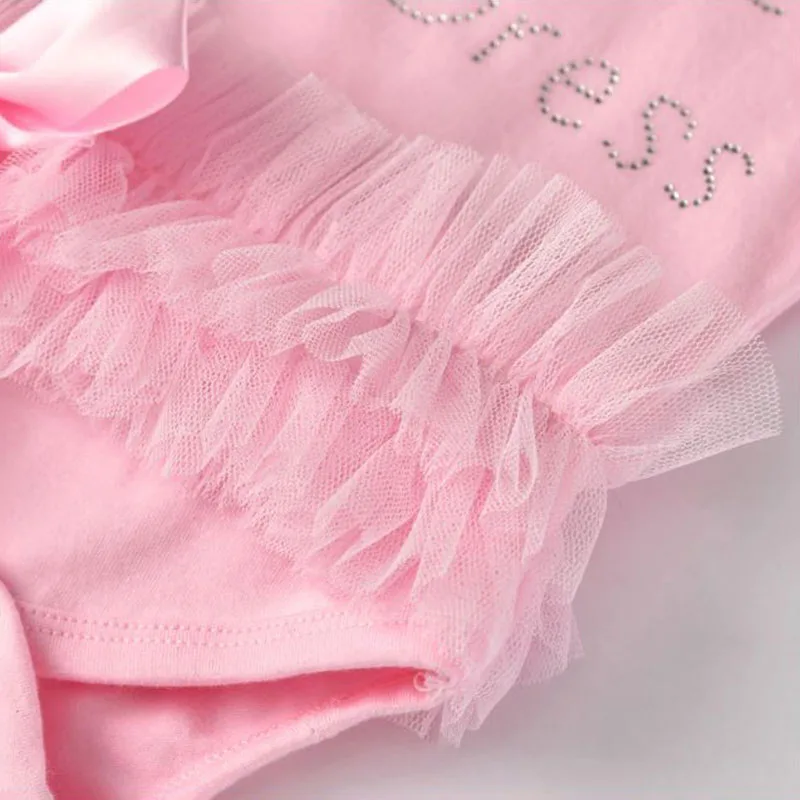 Little Princess Ballet Ribbon Bodysuit Lace Dress - Image 5