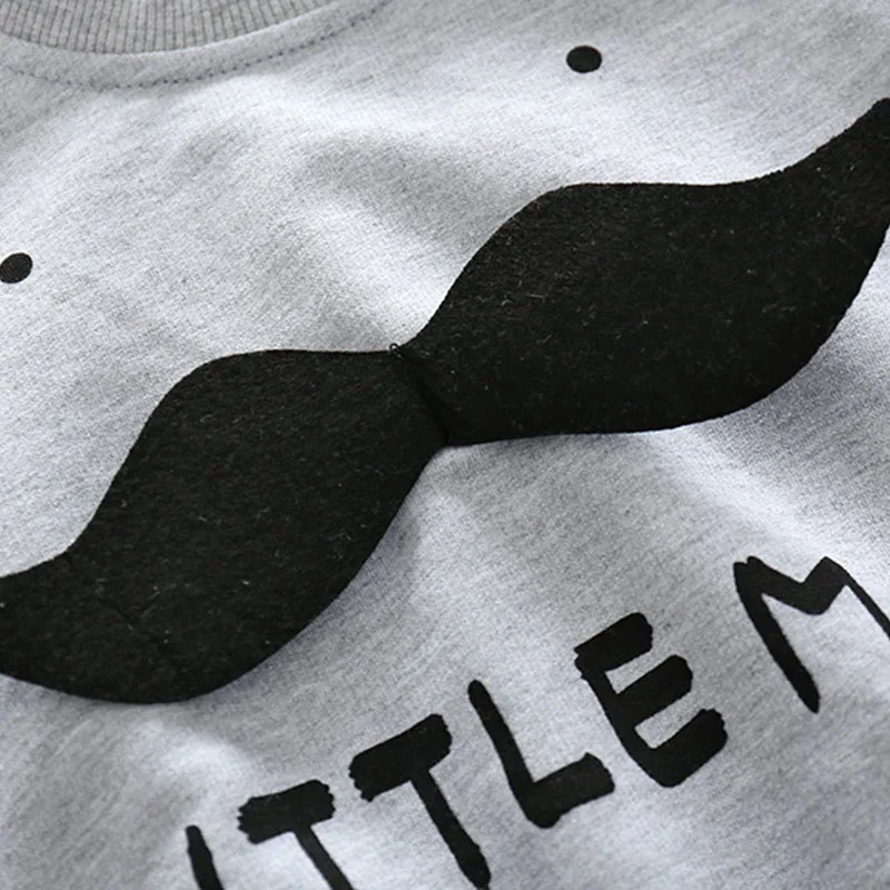 Little Man Mustache Long Sleeves Sweater Pants Jumpsuit - Image 4