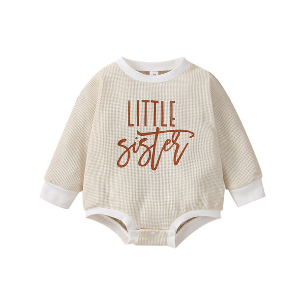 Baby Little Sister Letter Print Onesie