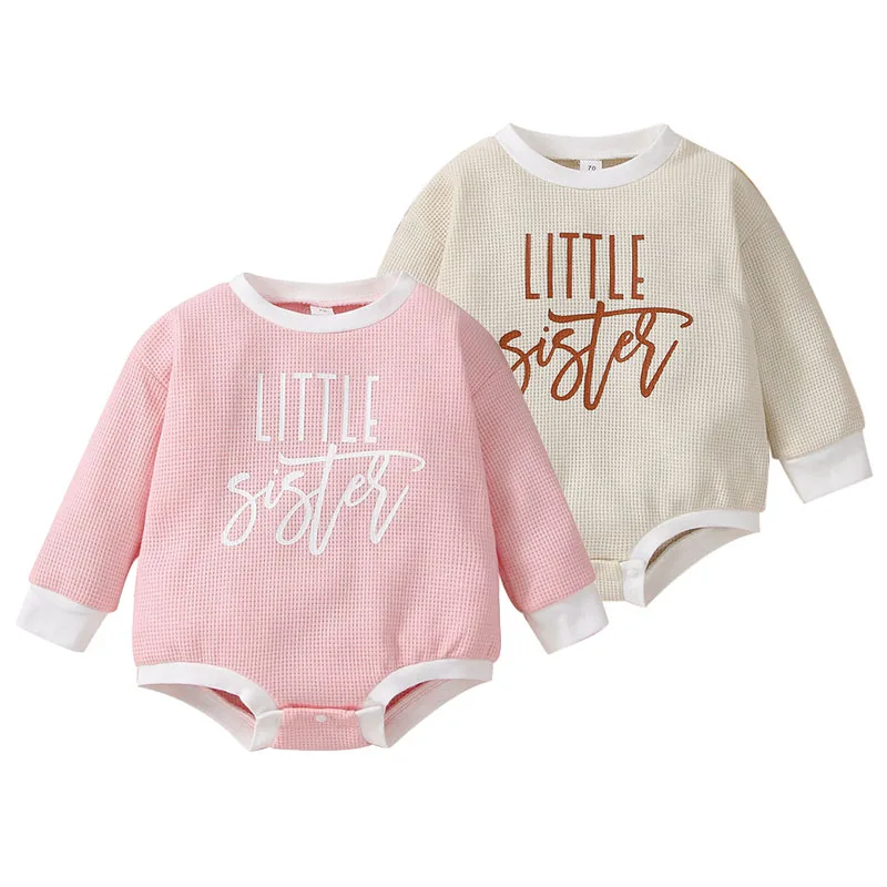 Little Sister Onesie Studded Texture Long Sleeve