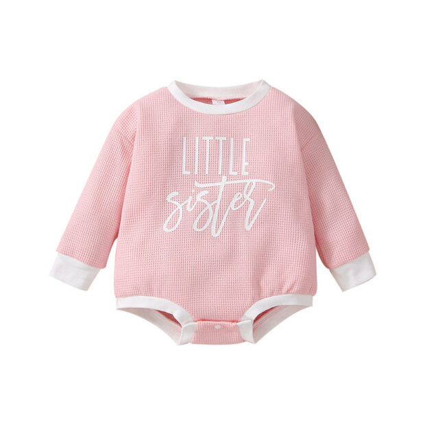 Baby Little Sister Letter Print Onesie