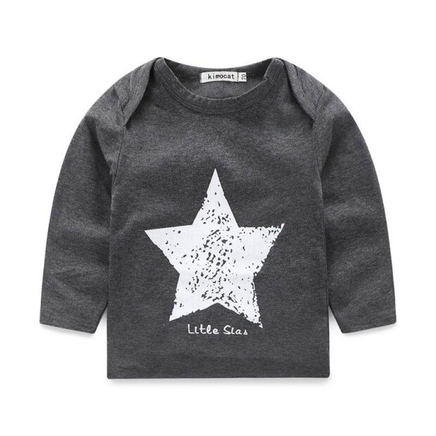 Little Star Print Long Sleeves Sweater with Pullover Pants & Hat - Image 2