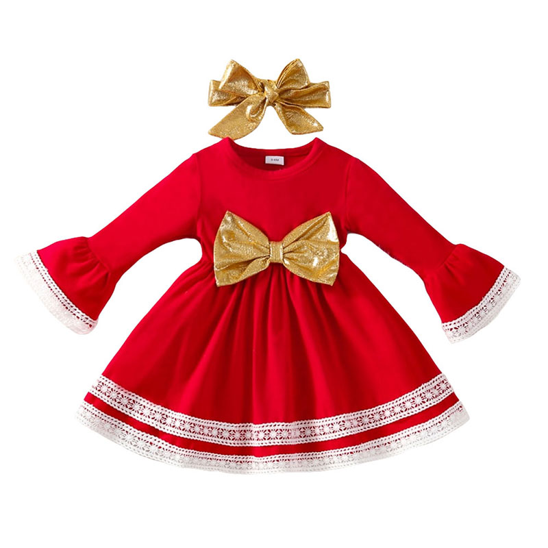 Red and hot sale gold christmas dress