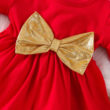 Baby Gold Ribbon Bow Christmas Dress