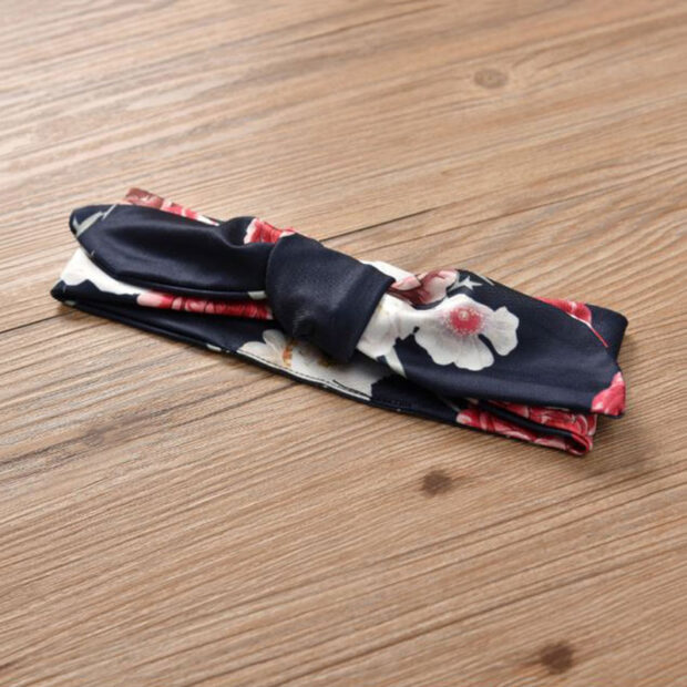 Baby Girls Hoodie, Floral Pants, Ribbon Tie Knot Headband 3 pcs - Image 9
