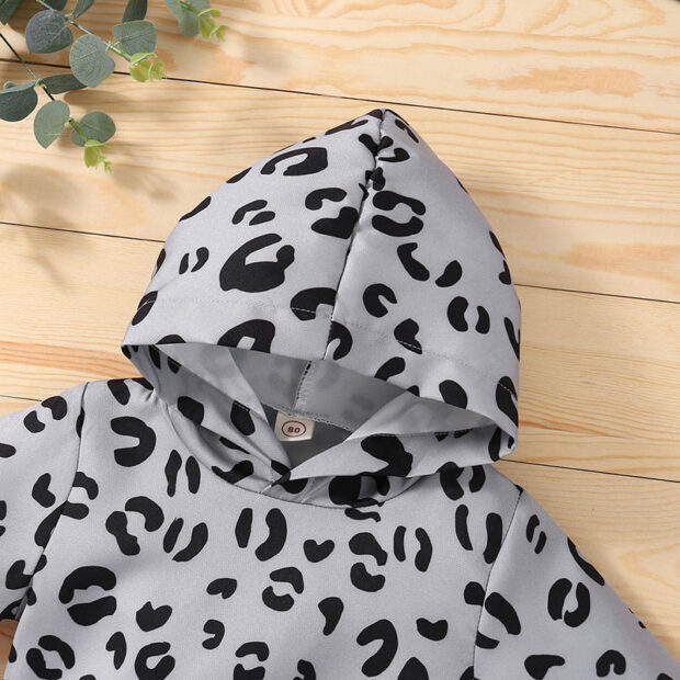 Long Sleeve Leopard Pattern Hoodie & Matching Pattern Skirt - Image 3