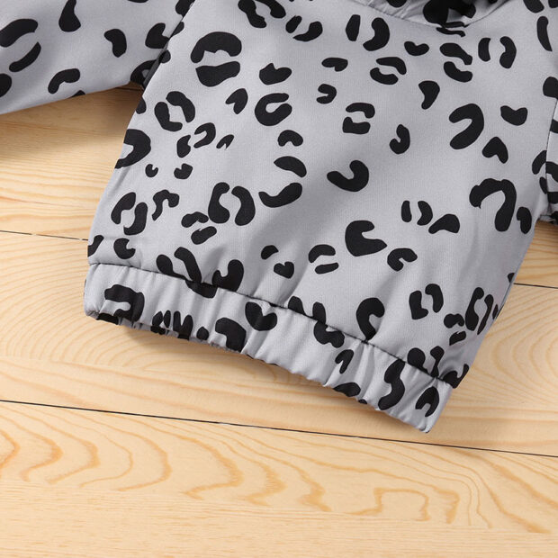 Long Sleeve Leopard Pattern Hoodie & Matching Pattern Skirt - Image 4