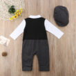 Baby Long Sleeve One Piece Romper Suit with Flat Cap Hat