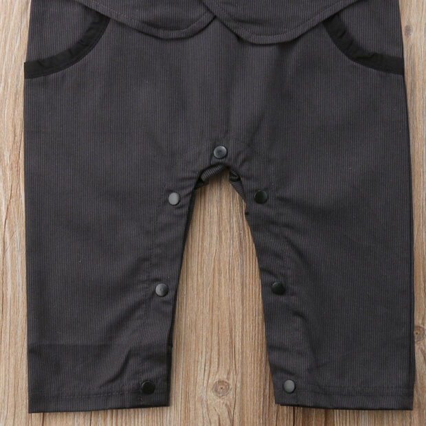 Long Sleeve One Piece Romper Suit with Vest, Bow Tie, Flat Cap Hat - Image 6