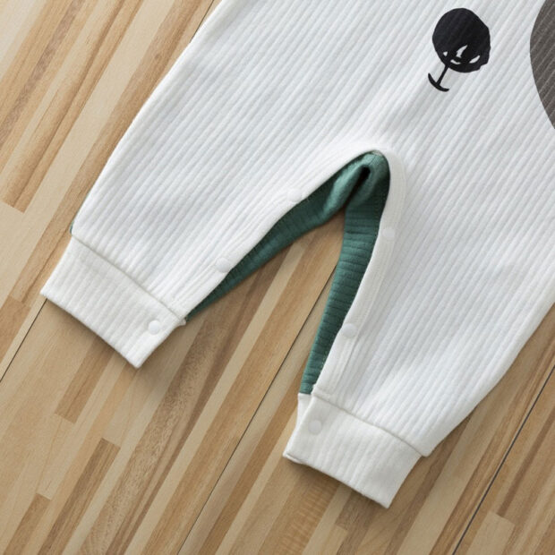 Long Sleeve Panda Design Pajamas Romper - Image 5