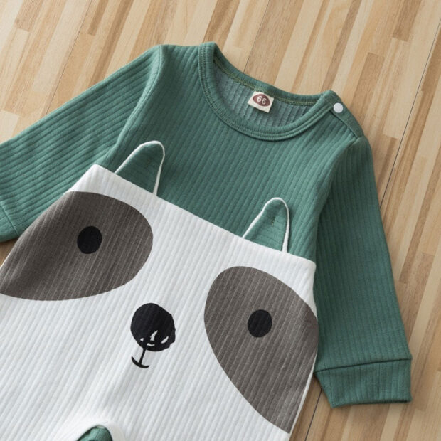 Long Sleeve Panda Design Pajamas Romper - Image 3