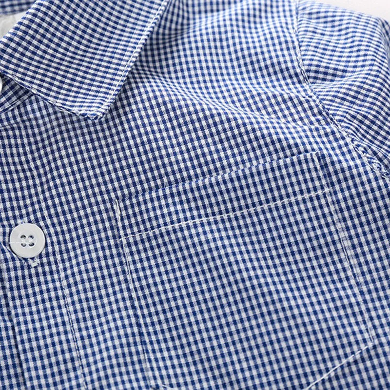 Gentlemen Checked Collar Shirt with Vest & Khaki Pants - Image 5