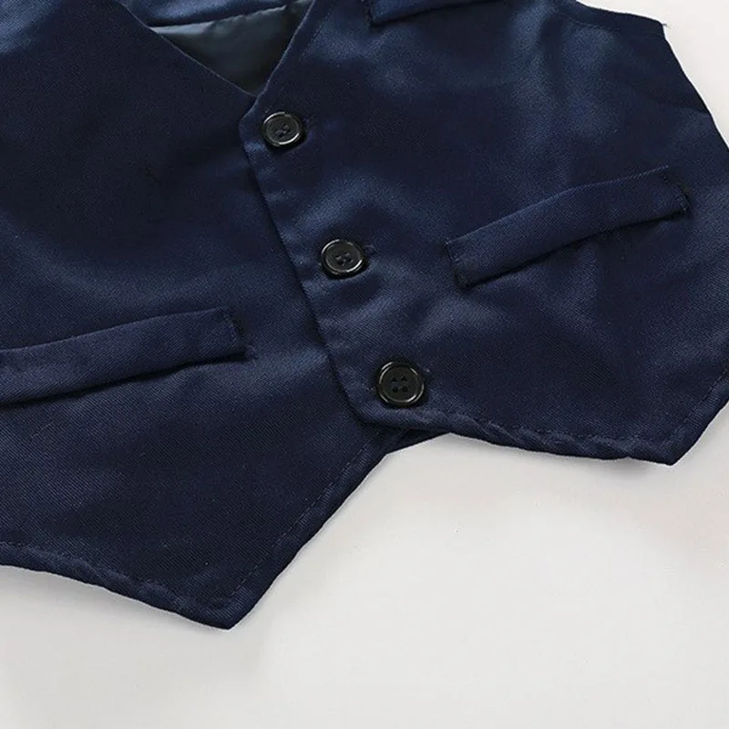 Gentlemen Checked Collar Shirt with Vest & Khaki Pants - Image 11