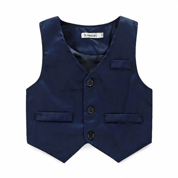 Gentlemen Checked Collar Shirt with Vest & Khaki Pants - Image 8