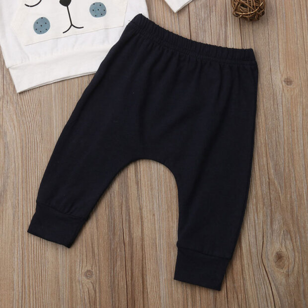 Long Sleeves Cartoon Kitten Face Print Shirt Harem Pants - Image 6