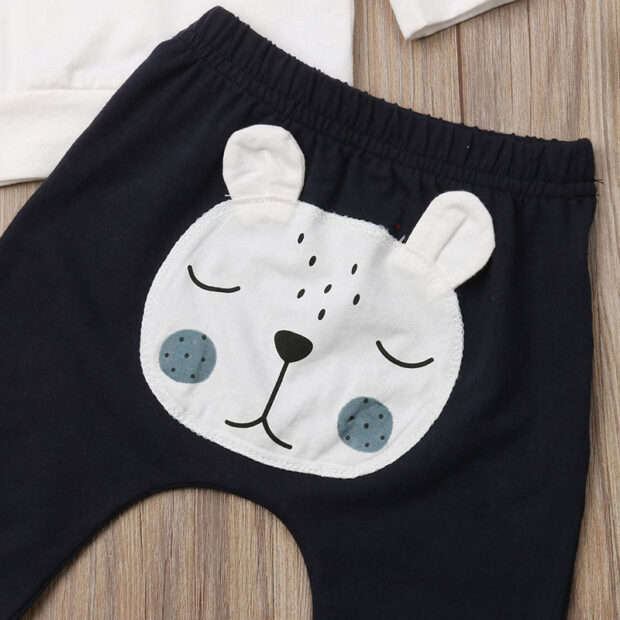 Long Sleeves Cartoon Kitten Face Print Shirt Harem Pants - Image 7