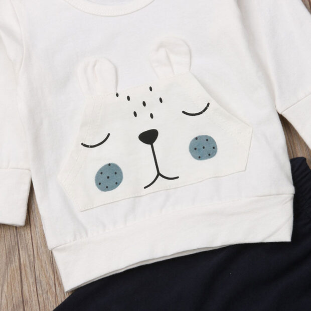 Long Sleeves Cartoon Kitten Face Print Shirt Harem Pants - Image 4