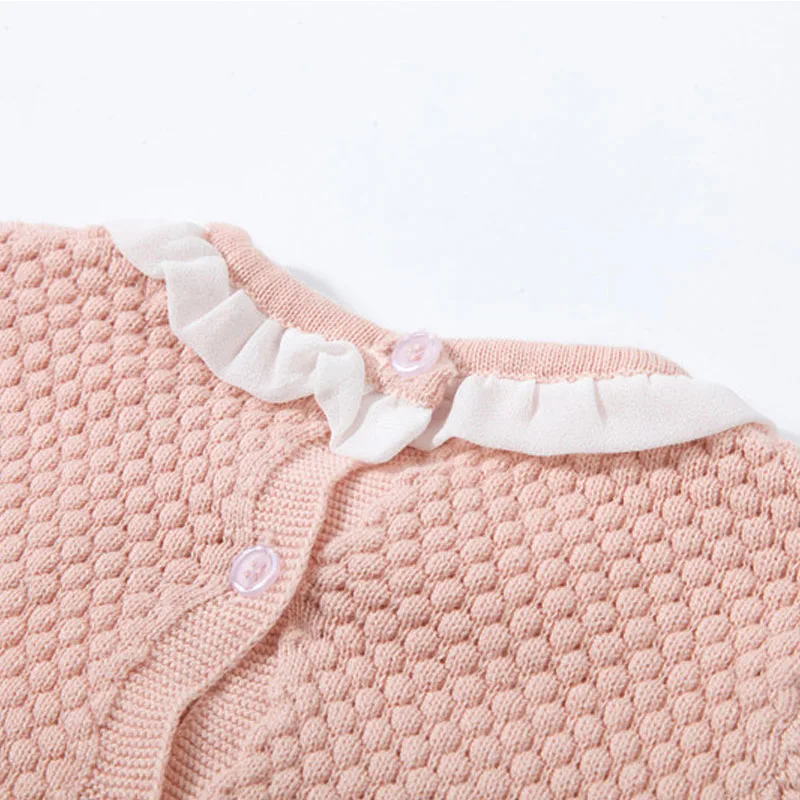 Long Sleeves Knitted Plain Sweater with Matching Laced Shorts - Image 3